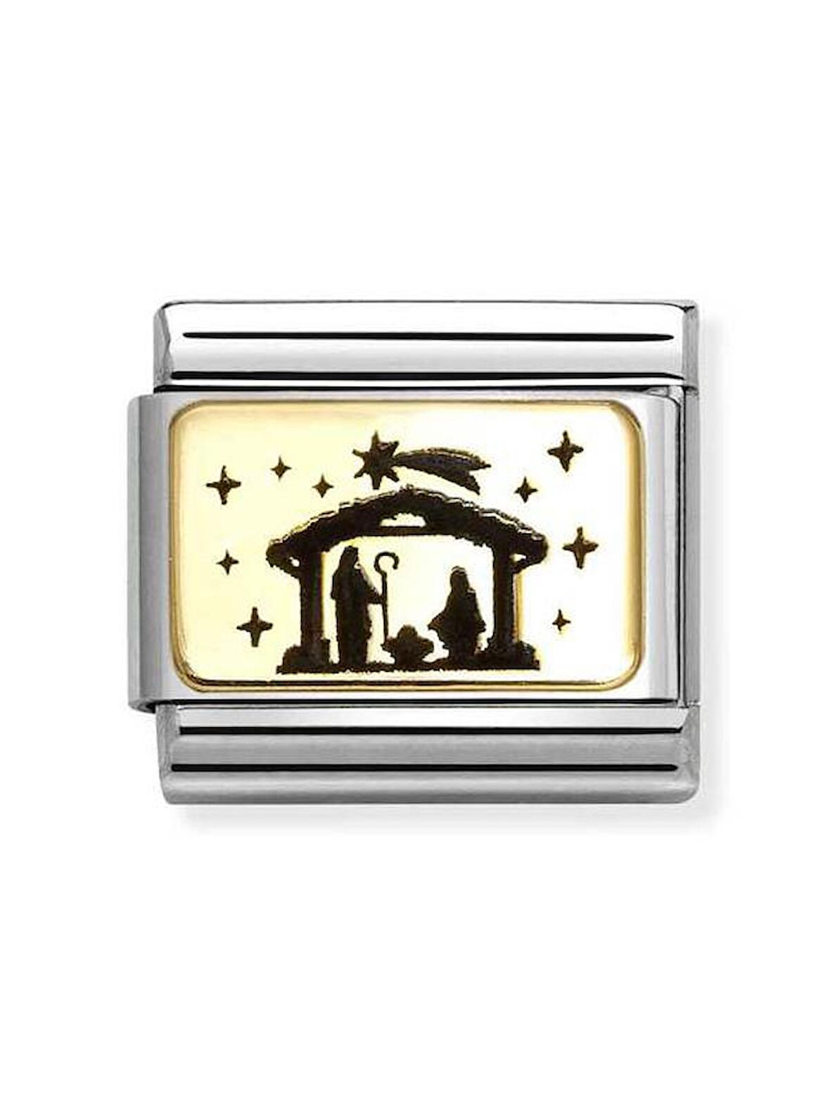 Composable Classic Dekoratif Link - Plakalar Mesajlar - Doğuş - (34 Nativity) 18K Altın