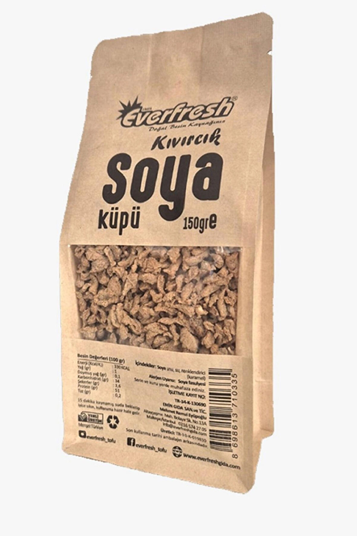 Everfresh Karamelize Kıvırcık Soya Kıyması-Küpü 150gr