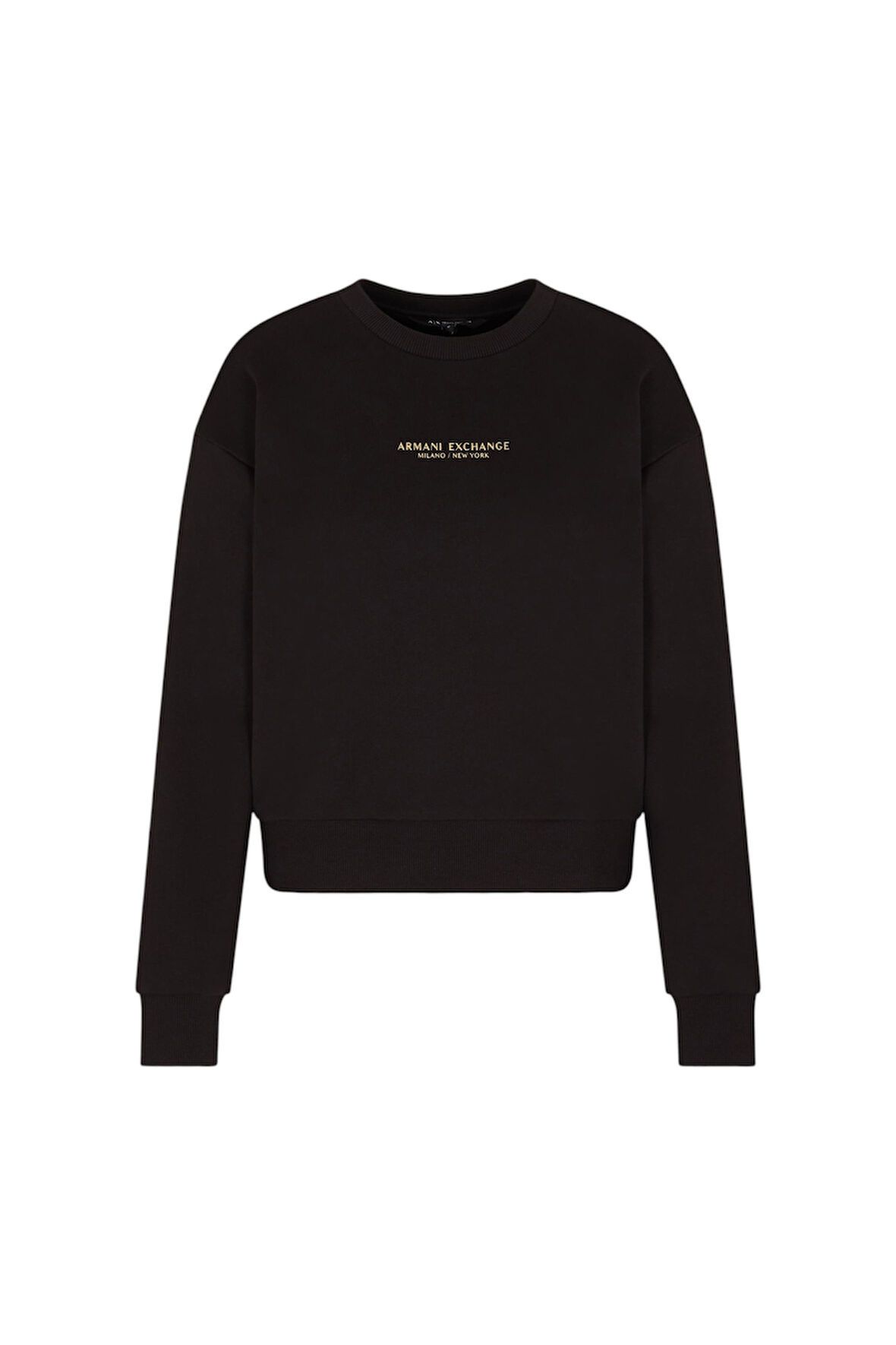 Kadın Regular Fit Gold Logolu Sweatshirt - Siyah | XL