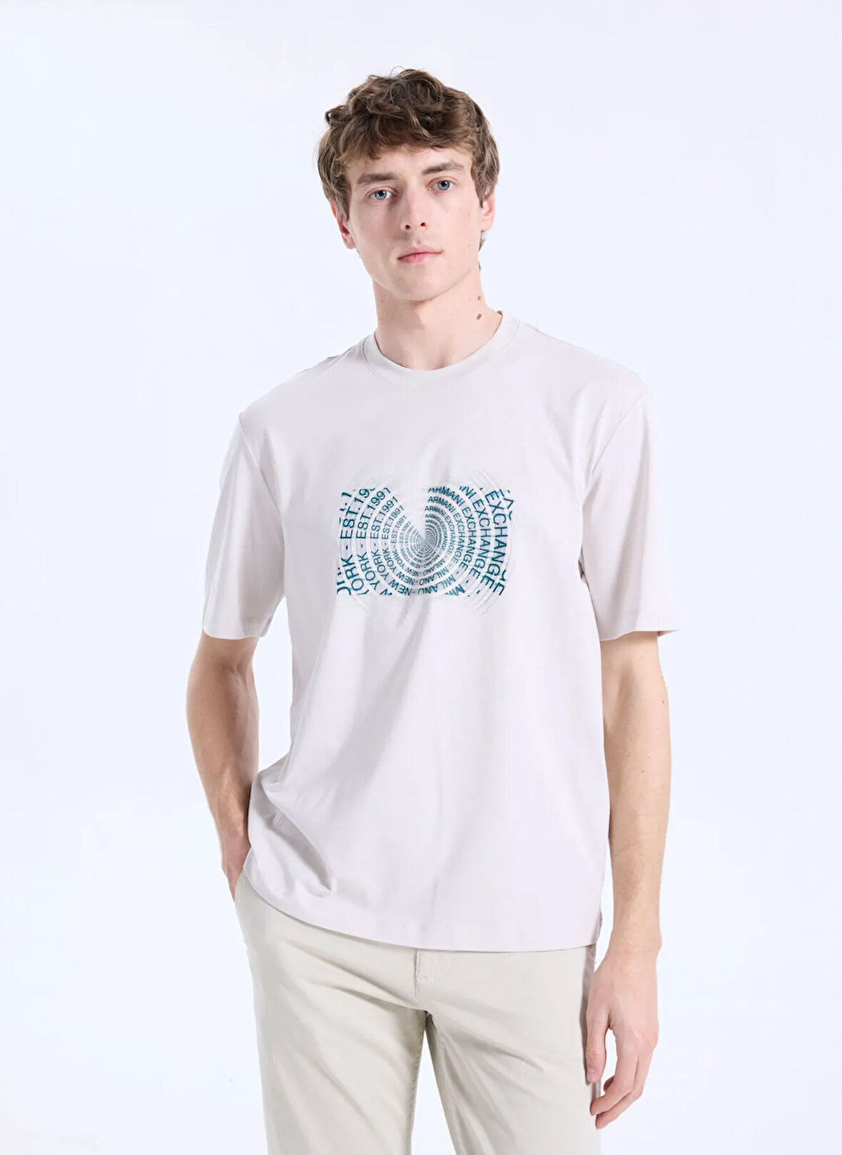 Armani Exchange Bisiklet Yaka Beyaz Erkek T-Shirt XM001469AF12308M1153 T-Shirt