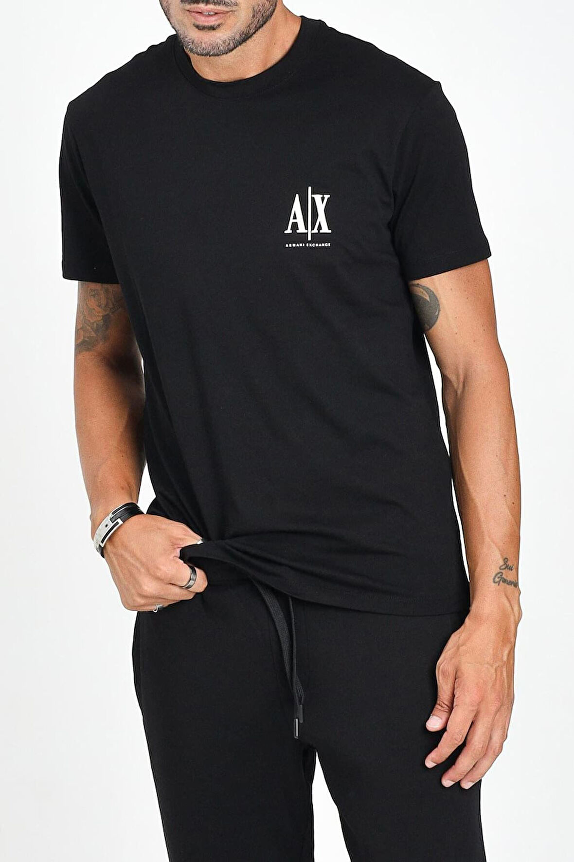 Erkek Regular Fit Yazı Logolu Pamuklu T-Shirt - Siyah | S