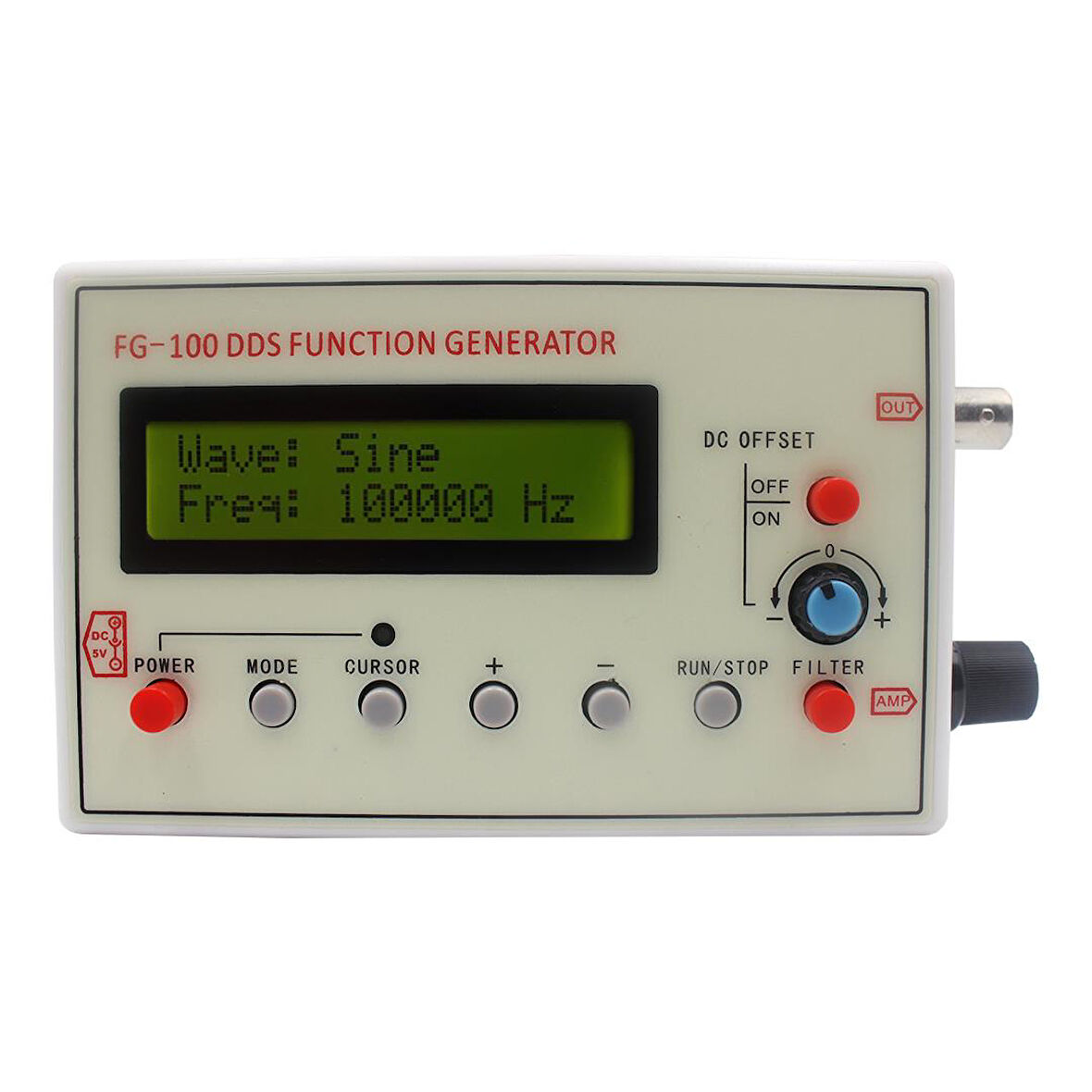 FG-100 DDS Fonksiyonel Sinyal Jeneratörü Frekans Sayacı 1Hz - 500KHz