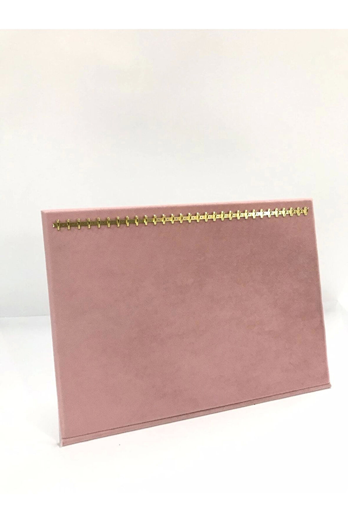 Yerli Üretim Süet Kumaş Pembe Renk Enine Tırnaklı Ayaklı Tesbih-kolye-zincir Sergileme Standı