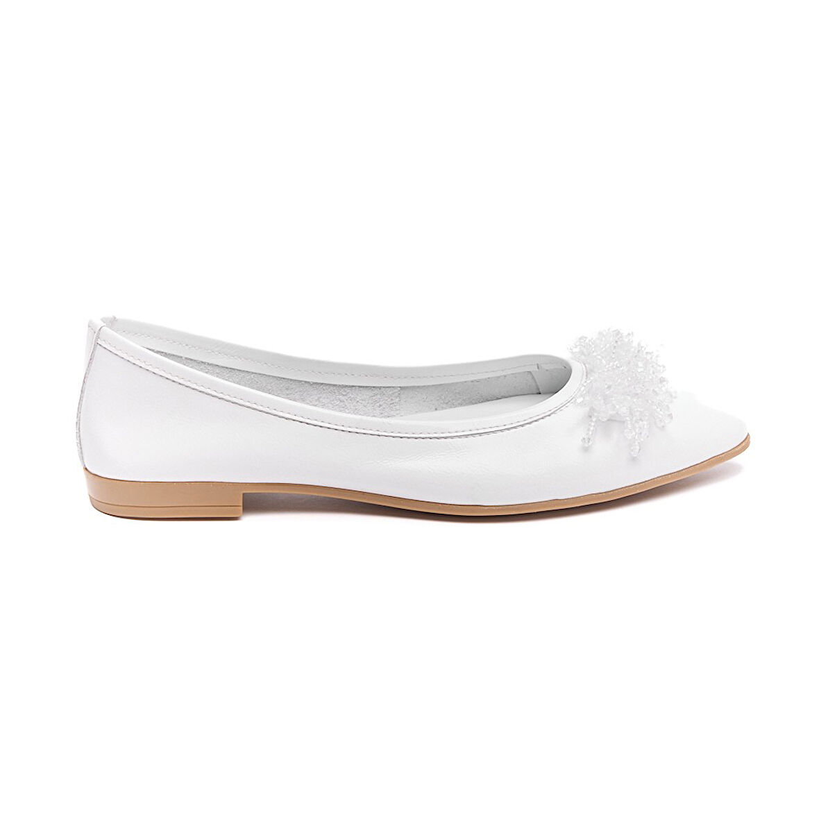 Hakiki Deri Taşlı Kadın Babet