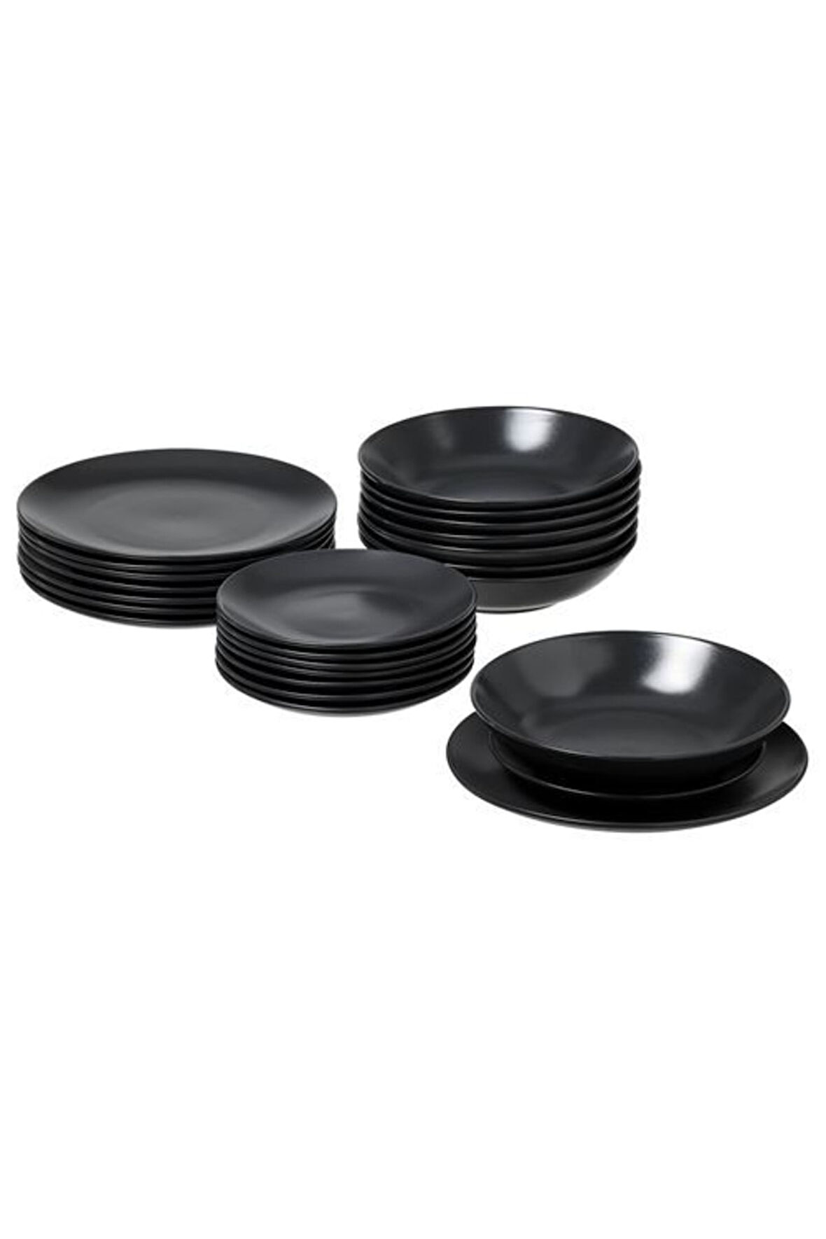 Fargklar yemek takımı, mat koyu gri, 18 parça