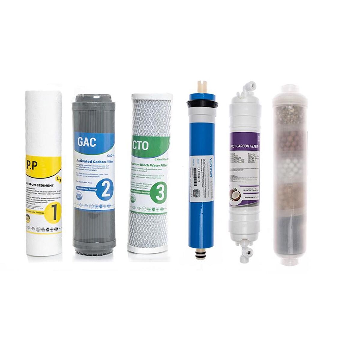 Sulook Su Arıtma Cihazı Açık Kasa Çift Karbonlu 6'lı Filtre Seti 10 Aşamalı Vontron Membranlı