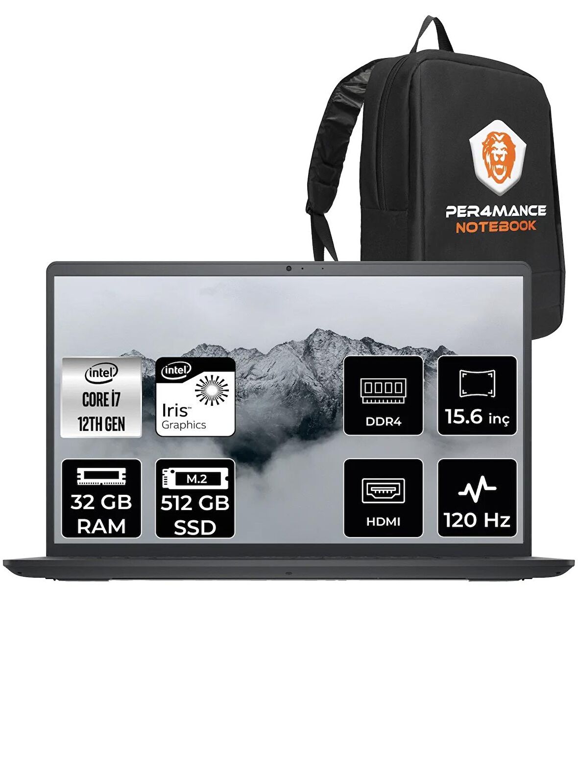 Dell Inspiron 3520 i7 1255U 32GB RAM 512GB SSD 15.6'' FHD FDOS I35201013U & PER4 ÇANTA