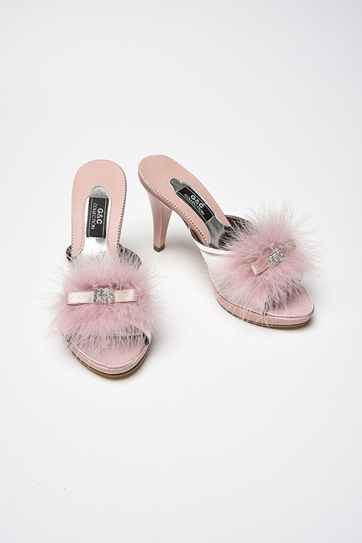 GC Pudra Taşlı Kaztüyü Platform Kadın Terlik 175