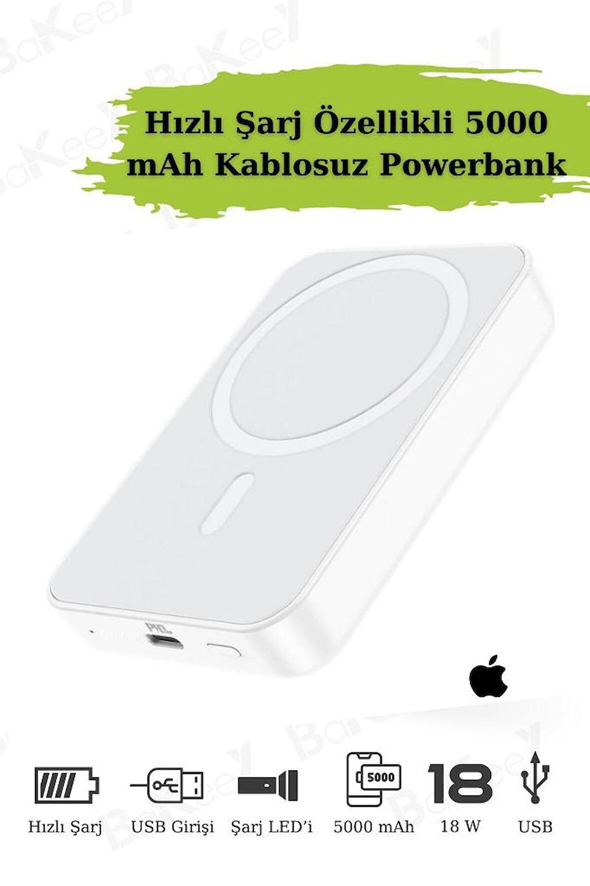 Magsafe Battery Pack Powerbank Iphone Uyumlu Kablosuz Şarj Aleti Şarj Cihazı Magsafe Powerbank