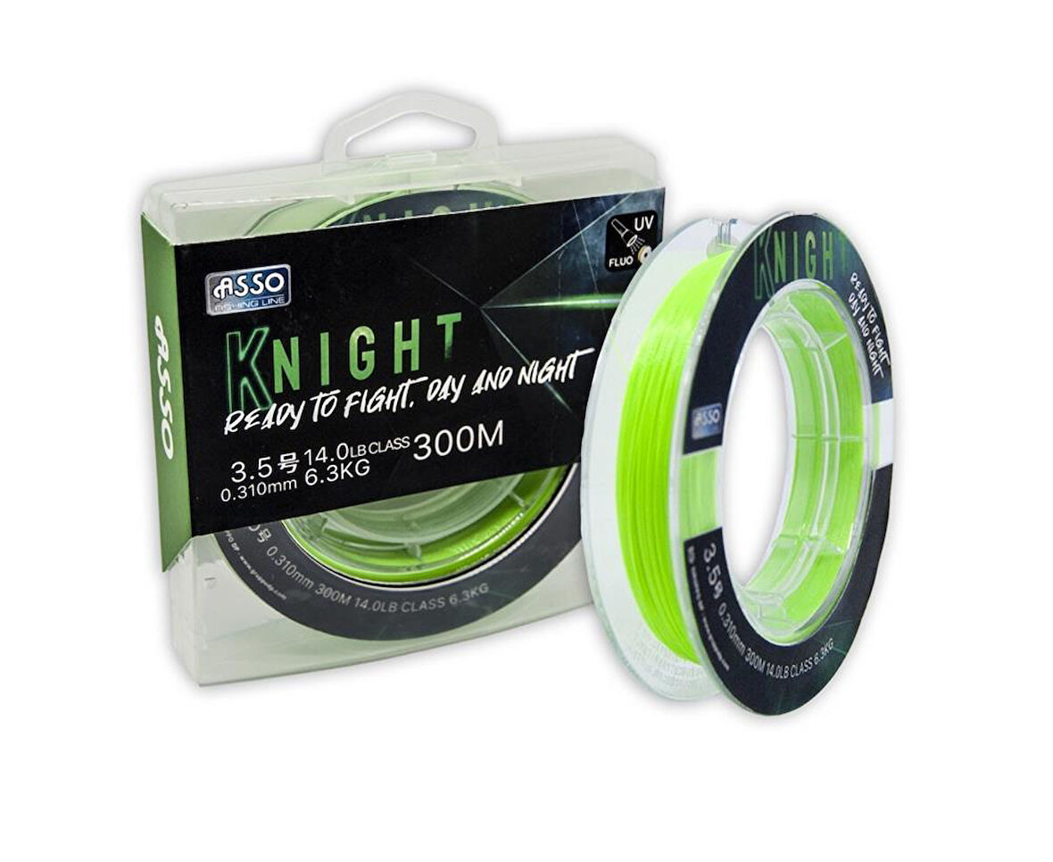 Asso Knight Surf FC COATED Line 300mt UV Fluo Misina 0,33 MM