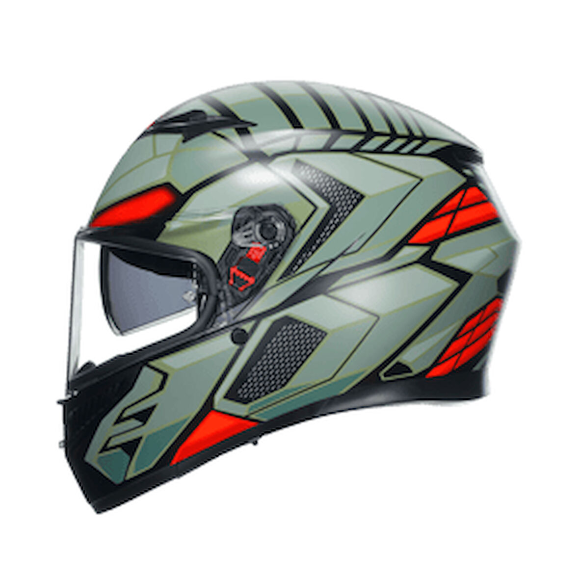 AGV KASK K3 MPLK DECEPT MATT BLK GREEN RED KASK