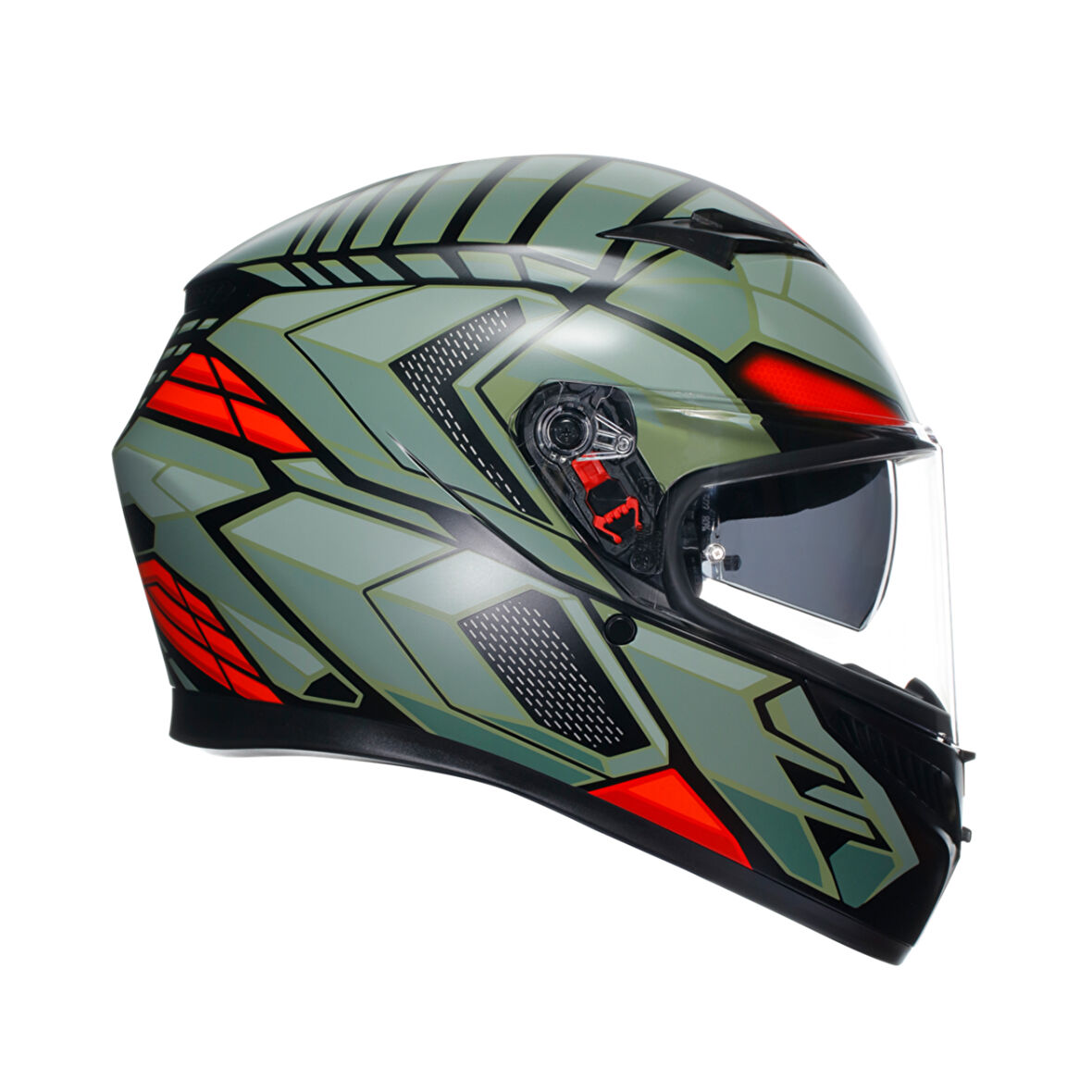 Agv K3 Decept Kapalı Kask Mat Siyah-yeşil-kırmızı LARGE