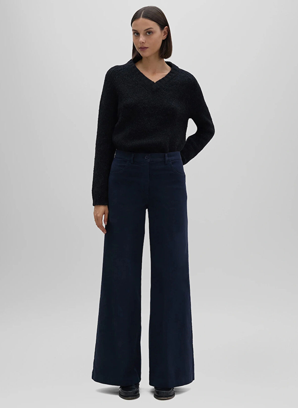 Aspesi Yüksek Bel Standart Lacivert Kadın Pantolon G 0156 G549