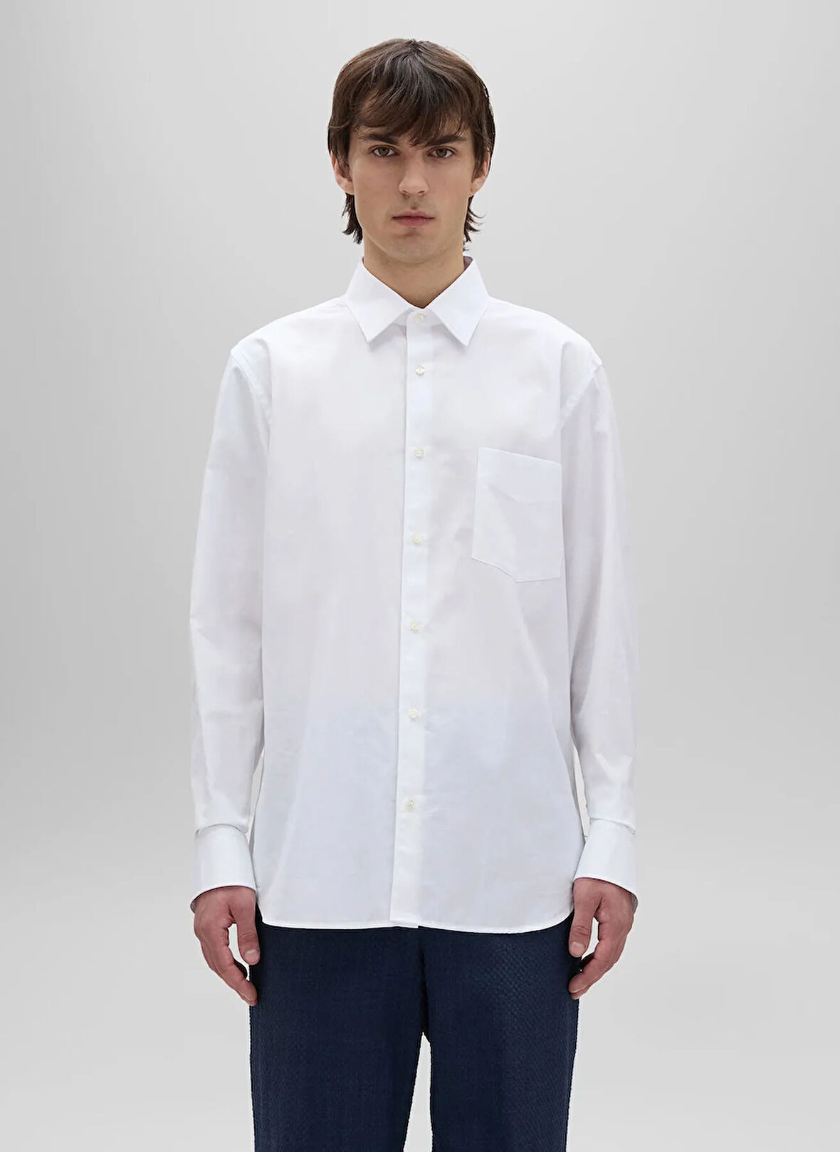 Aspesi Regular Fit Gömlek Yaka Beyaz Erkek Gömlek A CE36 C118