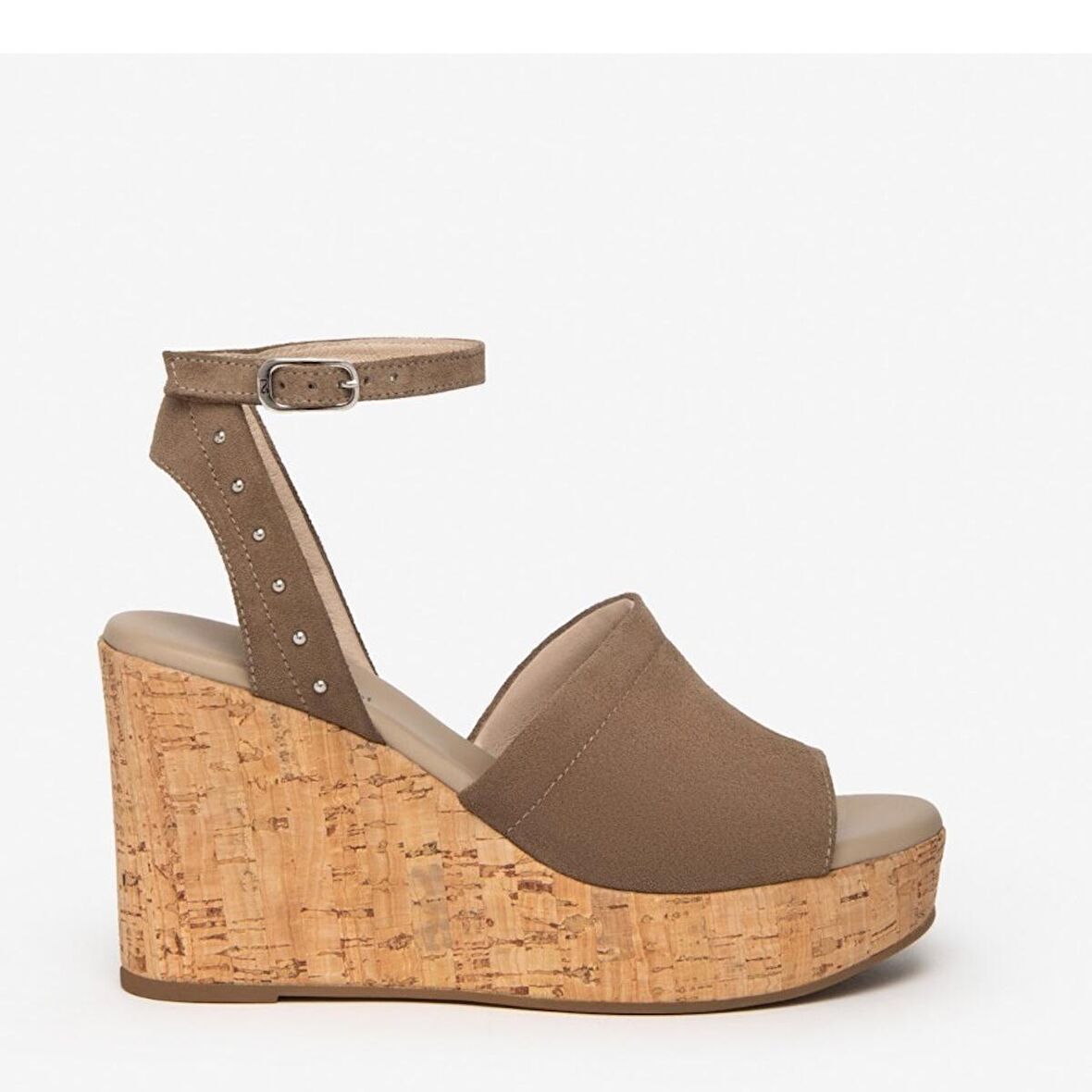 Nero Giardini  Kadın Sandalet E307663D NeroGiardini VELOUR PU.MUSA 8901P RICOPE 405-Castoro