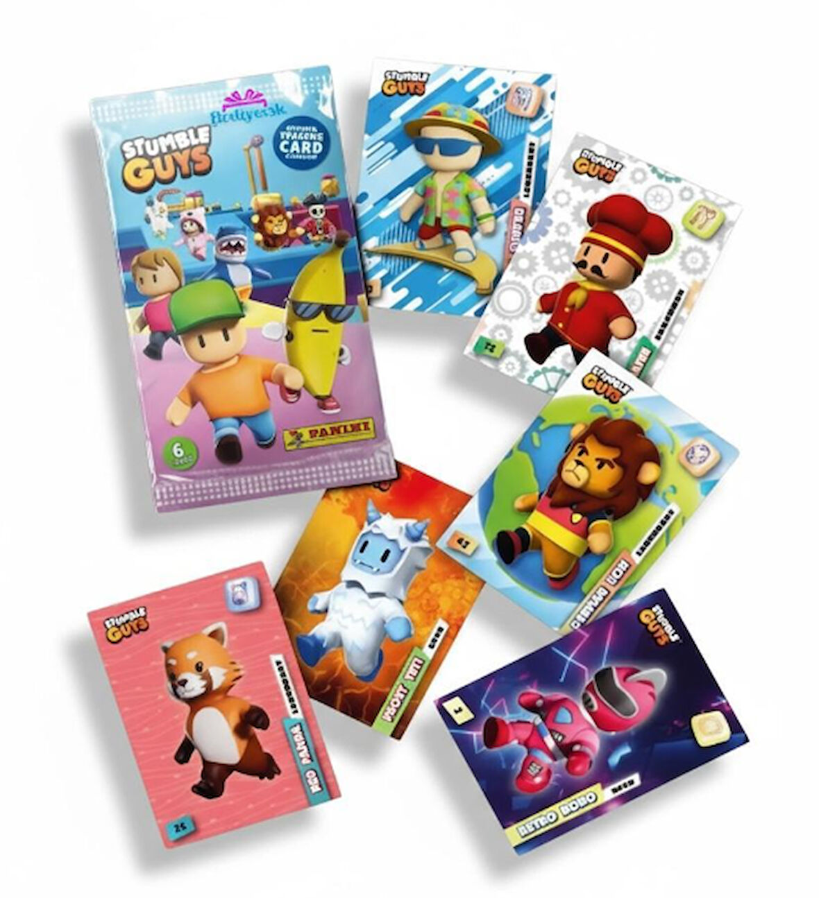 Stumble Guys Resmi Kart Paketi - Panini 6 lı Koleksiyon Kartı - 10'lu Set