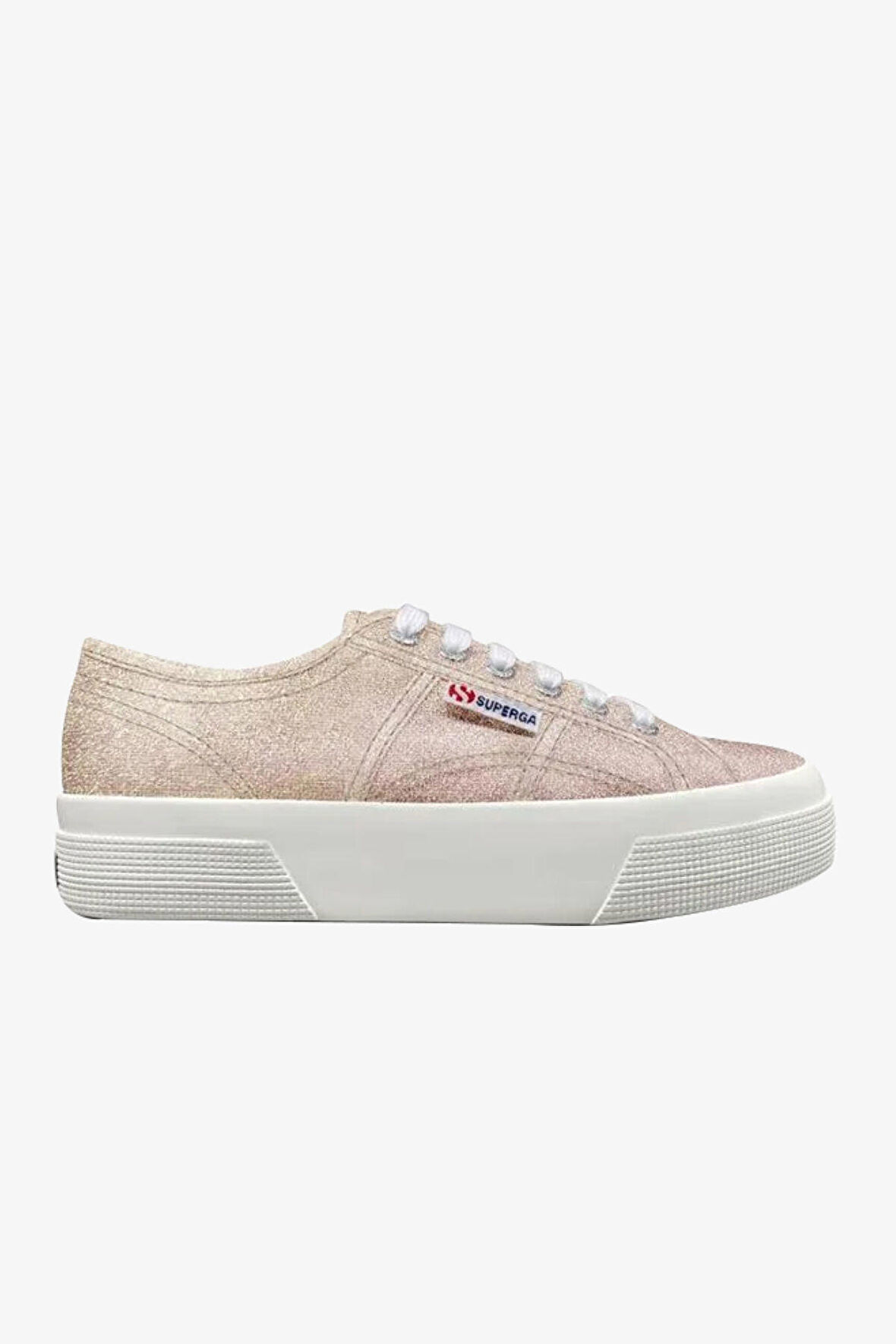 Superga 2740 Platform Lame Kadın Bej Sneaker S6128SW-A1F-SP