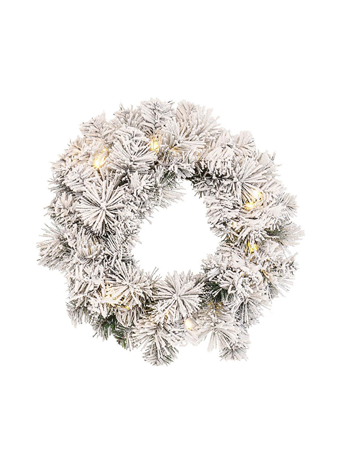 Yılbaşı Çelenk Karlı Ledli 40cm