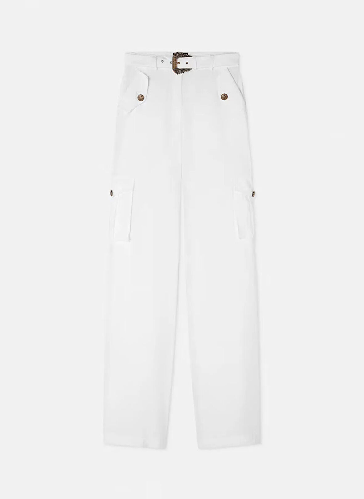 Versace Jeans Couture Yüksek Bel Standart Beyaz Kadın Pantolon 78HAA109