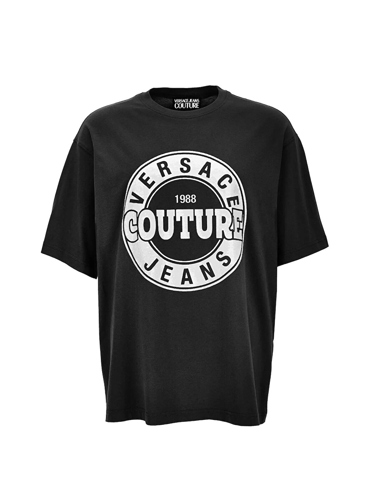 Versace Jeans Couture Bisiklet Yaka Siyah Erkek T-Shirt 79GAHE04