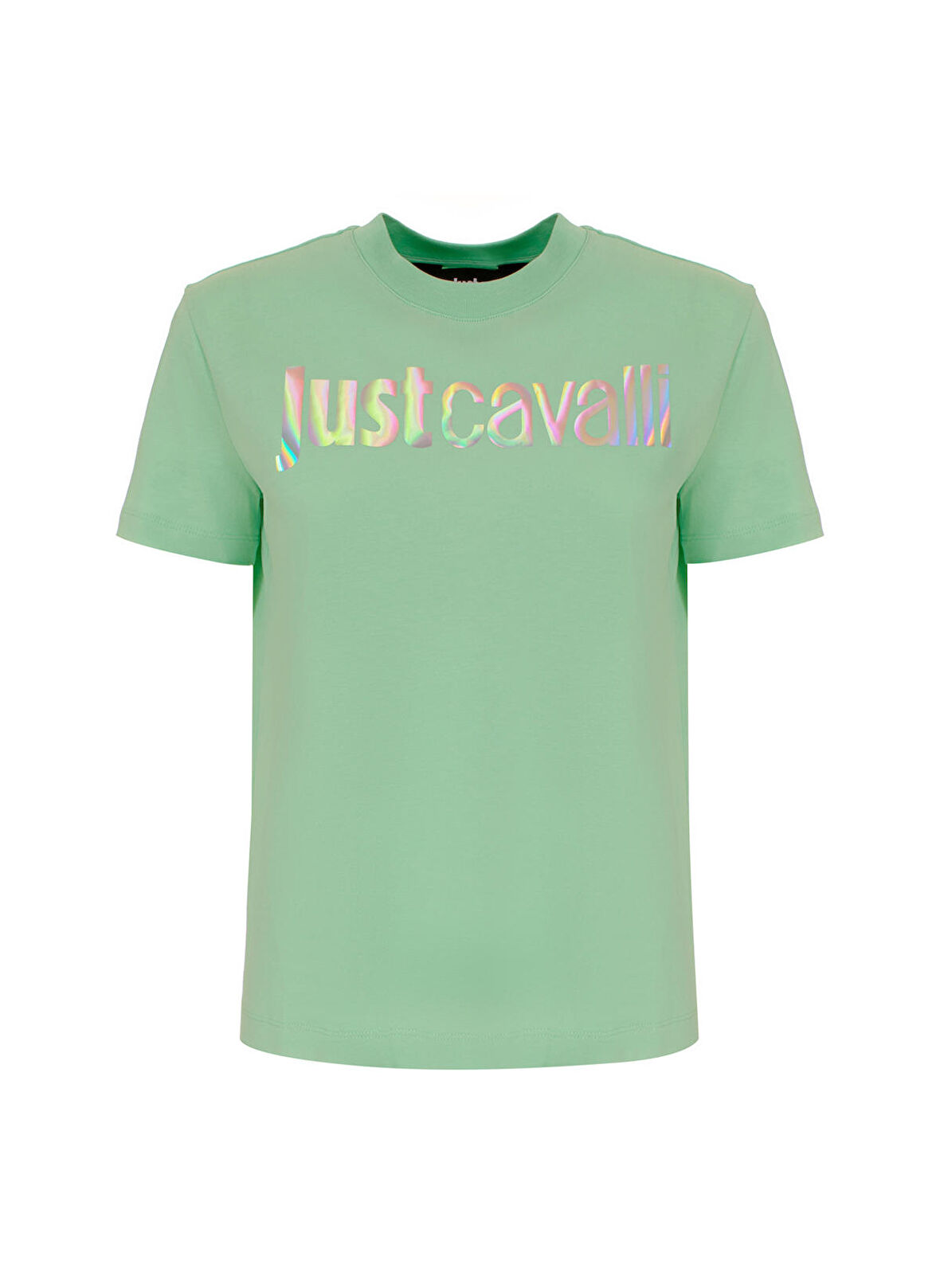 Just Cavalli Bisiklet Yaka Baskılı Beyaz Kadın T-Shirt 74PBHG00