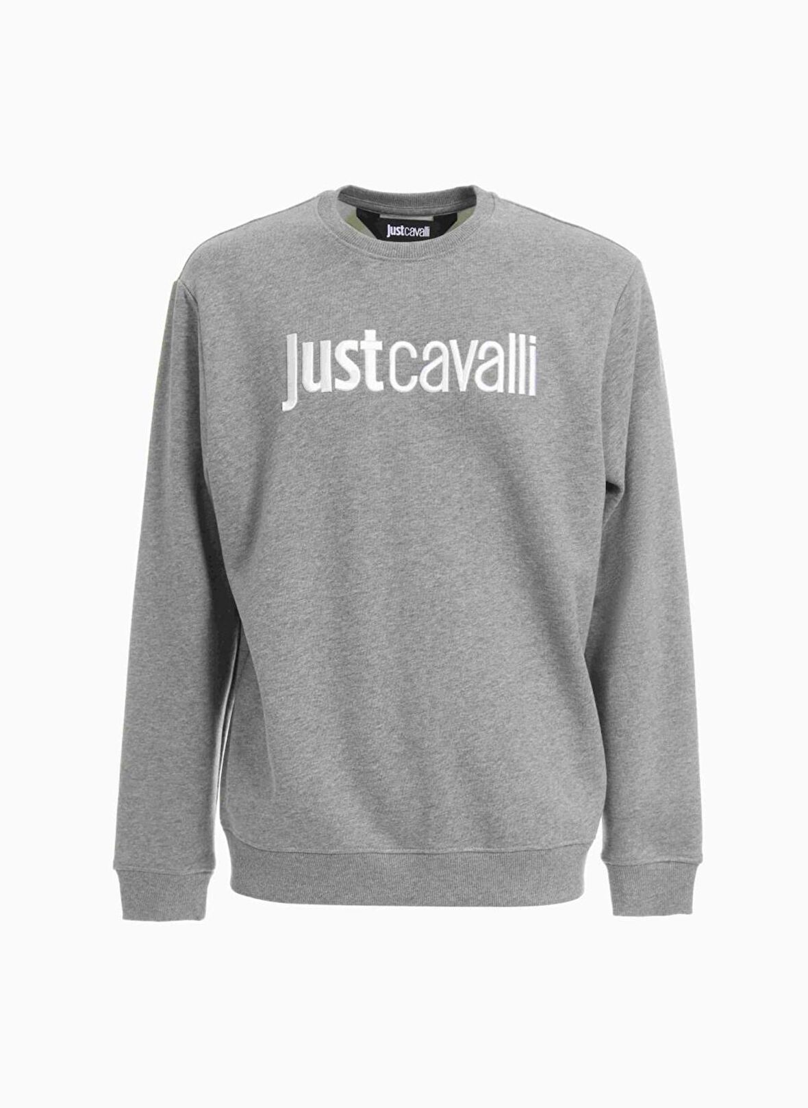 Just Cavalli Bisiklet Yaka Gri Melanj Erkek Sweatshırt 75OAIT00