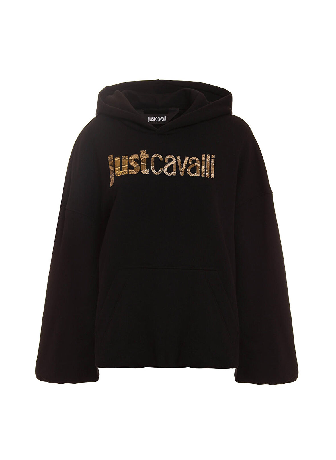 Just Cavalli Kapüşon Yaka Baskılı Siyah Kadın Sweatshırt 75PAIG01