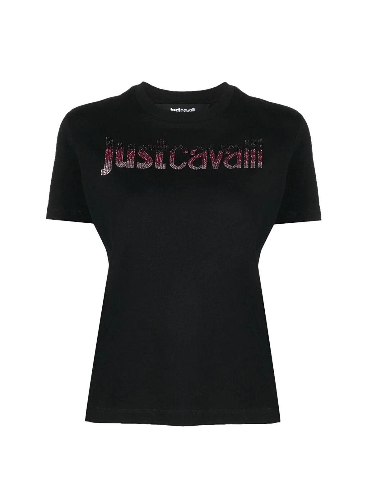 Just Cavalli Bisiklet Yaka Baskılı Siyah Kadın T-Shirt 75PAHE00