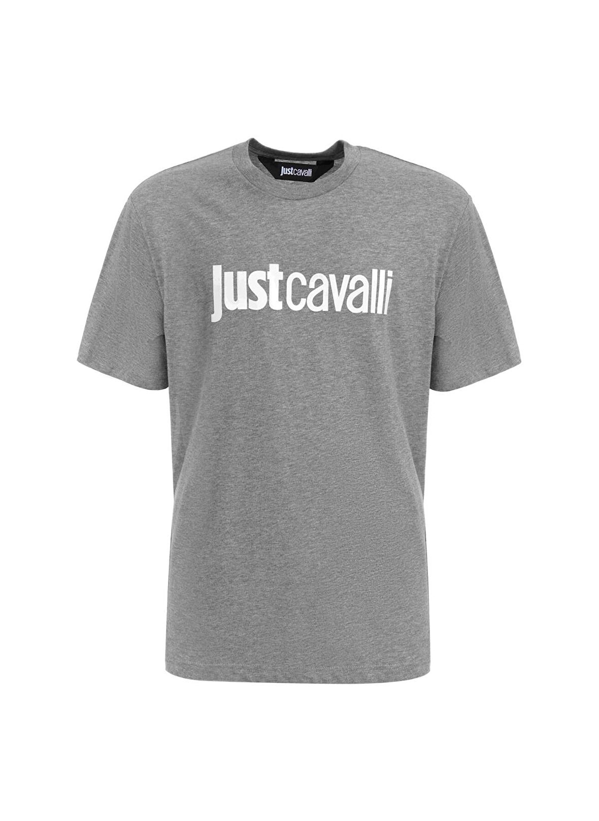 Just Cavalli Bisiklet Yaka Gri Melanj Erkek T-Shirt 75OAHT00