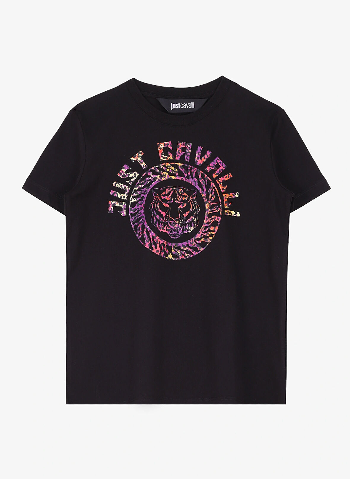 Just Cavalli Yuvarlak Yaka Baskılı Siyah Kadın T-Shirt 76PAHC08