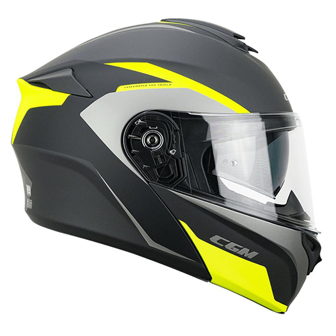 CGM 568G BER DRESDA ÇENE AÇILIR MOTOSİKLET KASKI SARI-GRİ / S