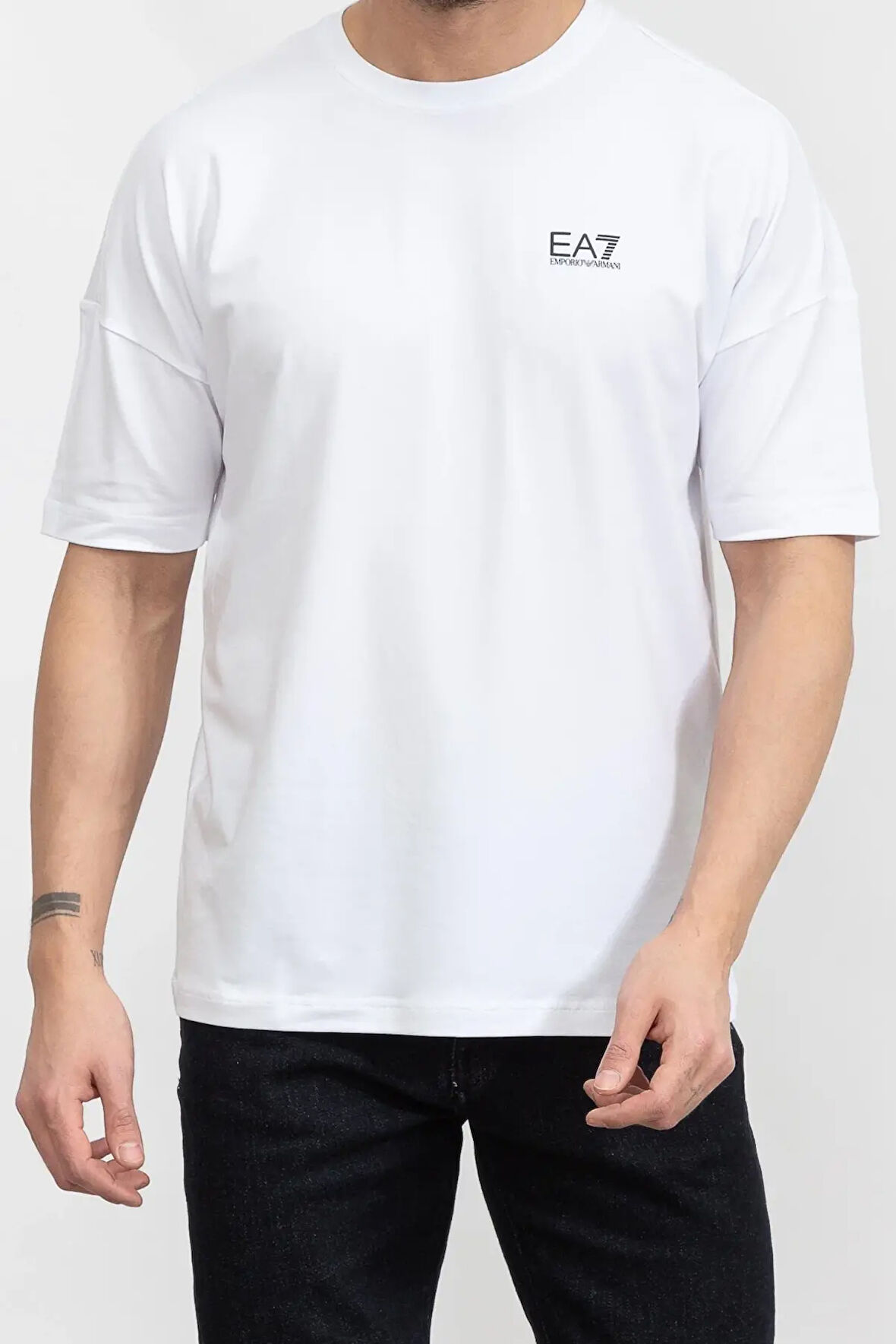 Bisiklet Yaka Erkek T-Shirt-Beyaz | XXL