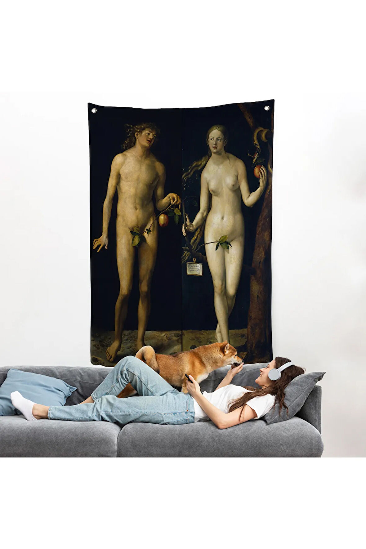 Albrecht Dürer - Adem İle Havva Duvar Örtüsü - Adam and Eve-8053