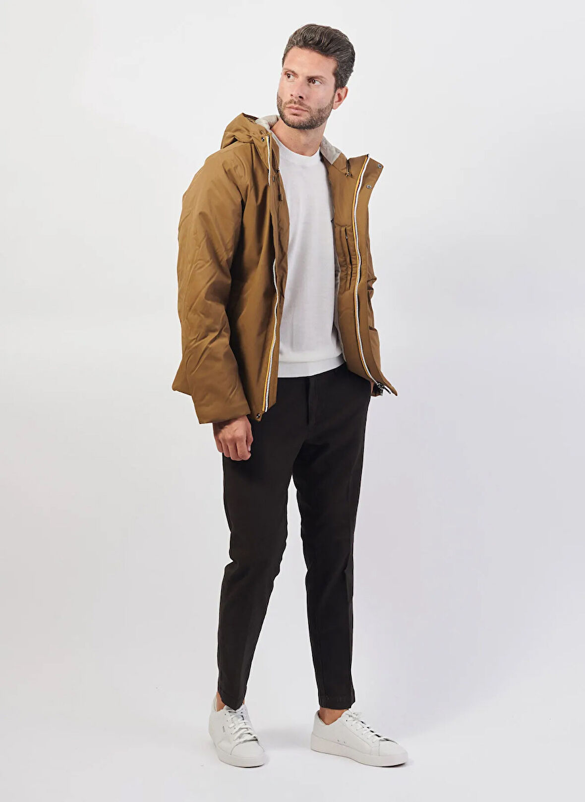 K-Way Kahve - Bej Erkek Mont K8133DW_JACKO TWILL MARMOTTA