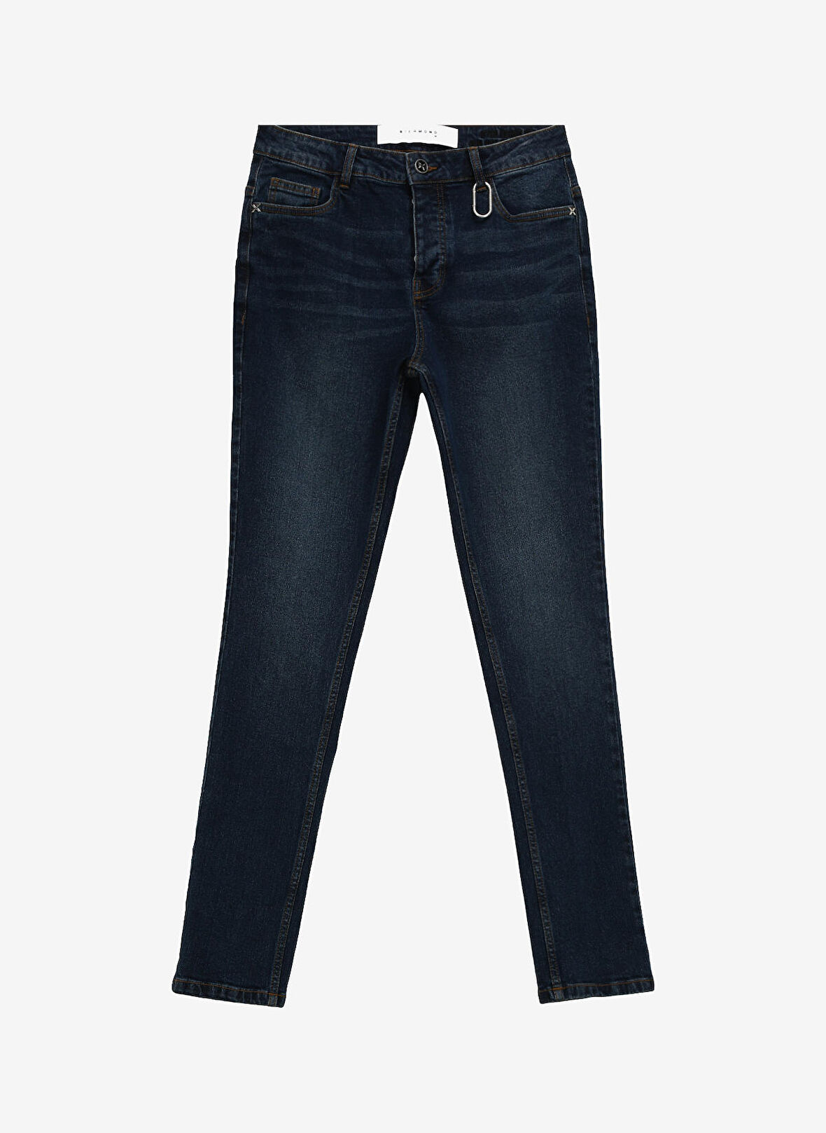 John Richmond Normal Bel Normal Paça Slim Fit Lacivert Erkek Denim Pantolon UMA23127JE