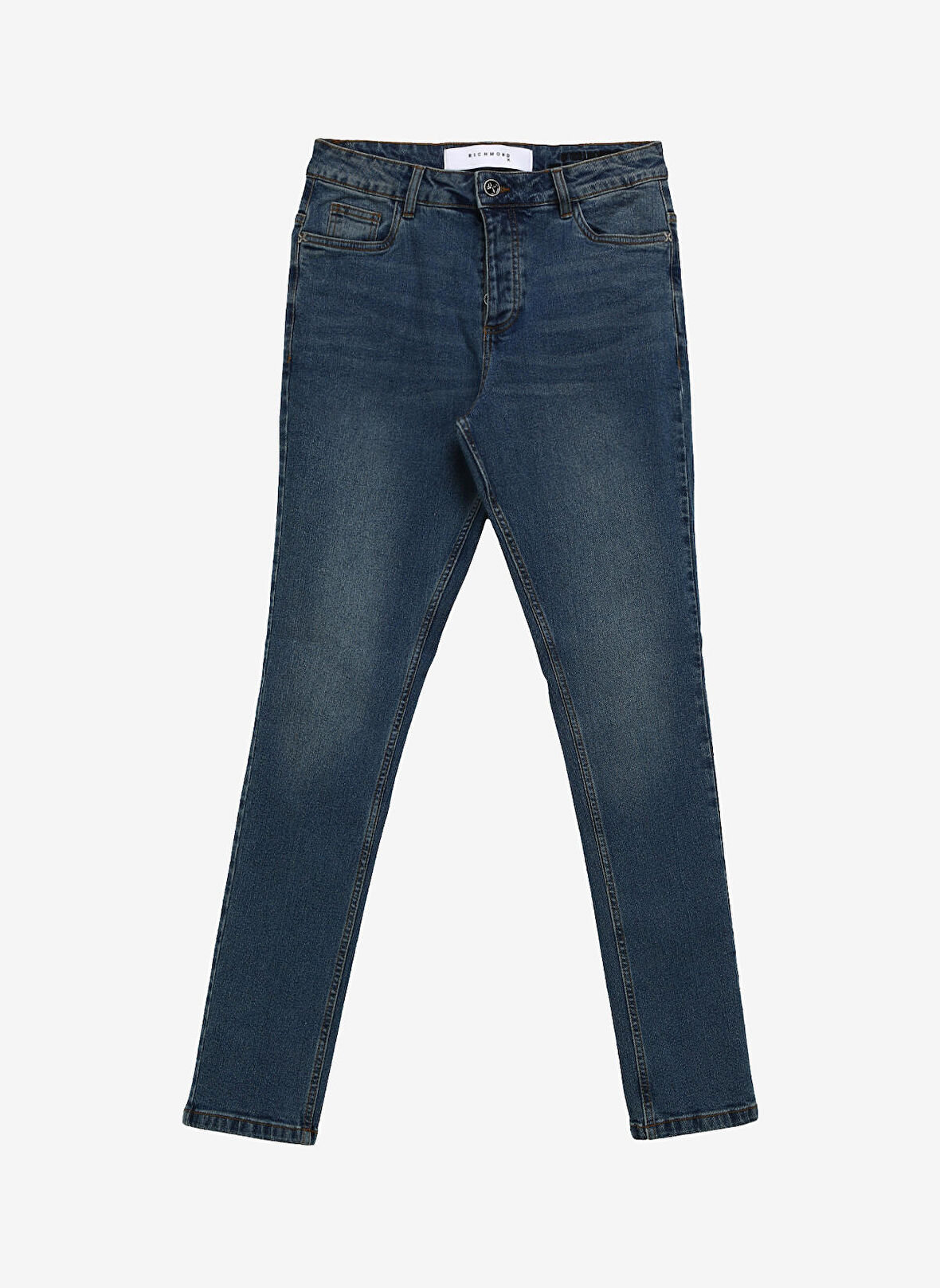 John Richmond Normal Bel Normal Paça Slim Fit Lacivert Erkek Denim Pantolon UMA23129JE