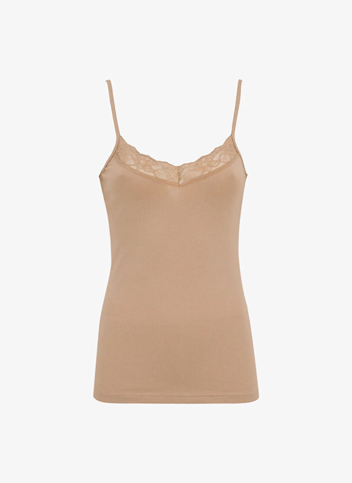 Cotonella Yuvarlak Yaka Bej Kadın Atlet GD135