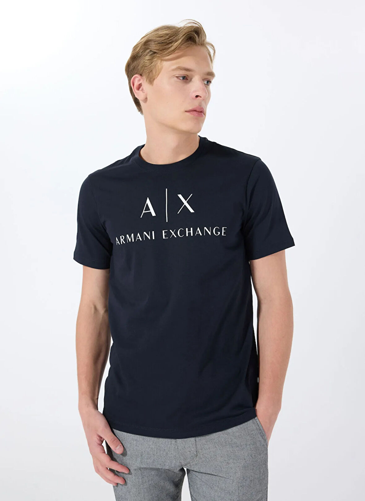 Armani Exchange Bisiklet Yaka Lacivert Erkek T-Shirt 8NZTCJ Z8H4Z 1510 T-SHIRT