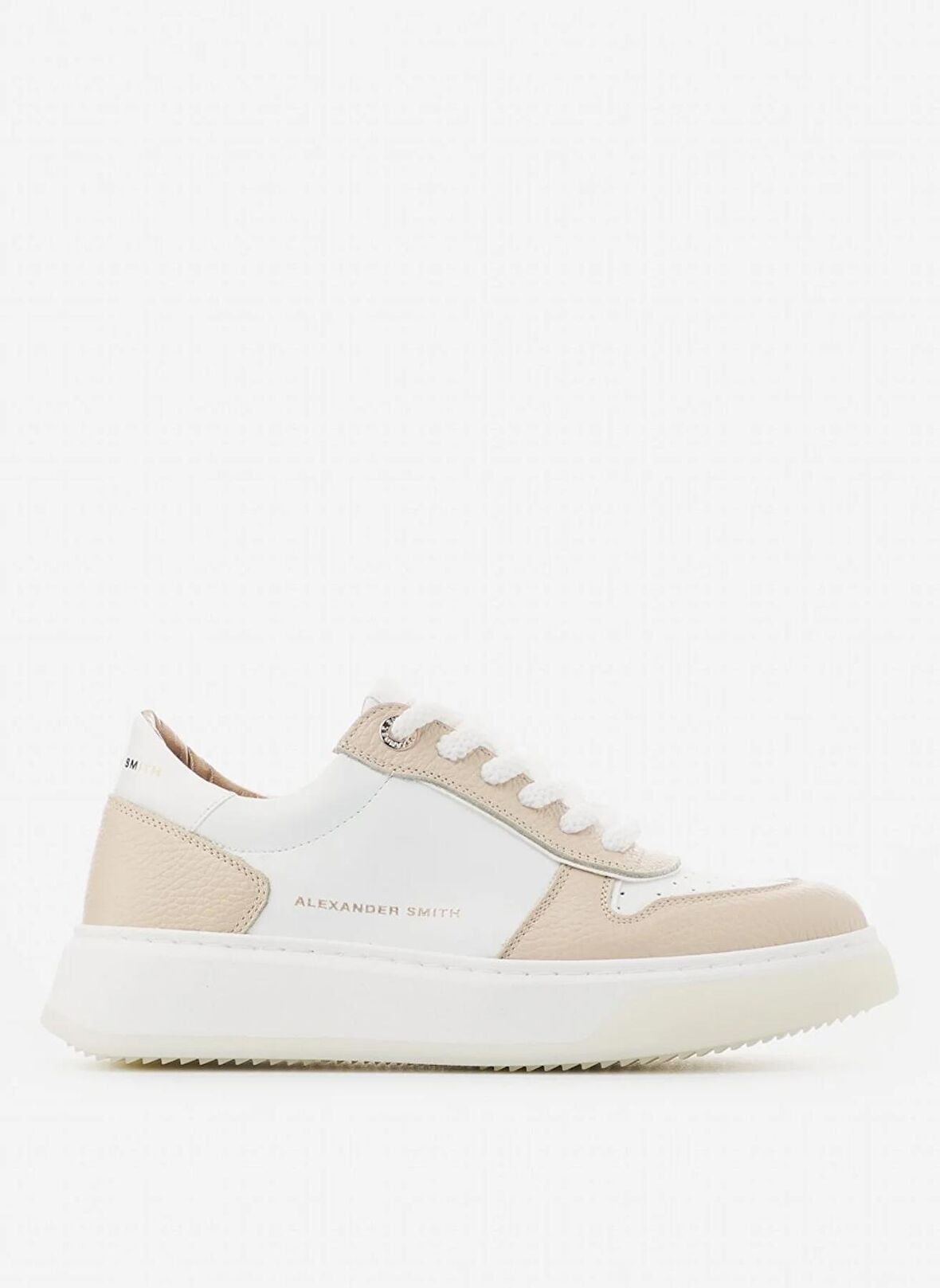 Beyaz - Krem Kadın Deri Sneaker ASAZHWW1540NUW