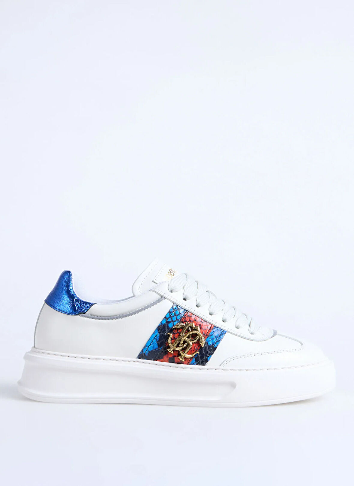 Roberto Cavalli Beyaz - Mavi Kadın Sneaker 27608