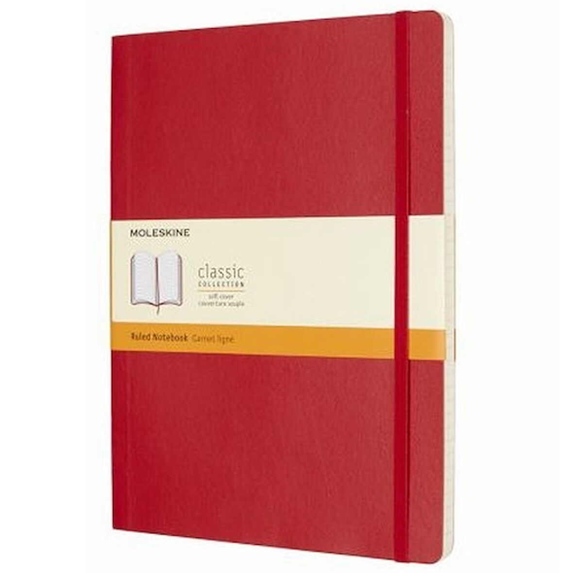 Moleskine Yumuşak Kapak Defter Kırmızı (Çizgili - 19x25)