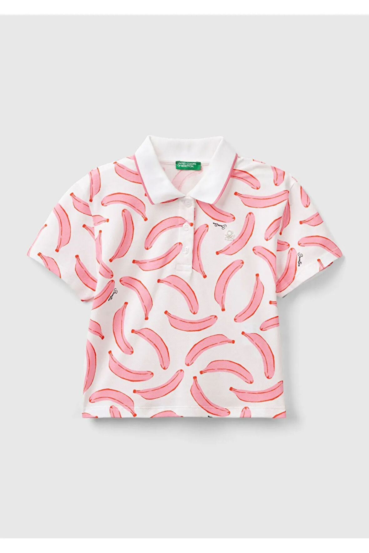 United Colors Of Benetton Kadın / Kız Pembe Polo Yaka Tişört (Model Kodu: 224P3Lryc301J )