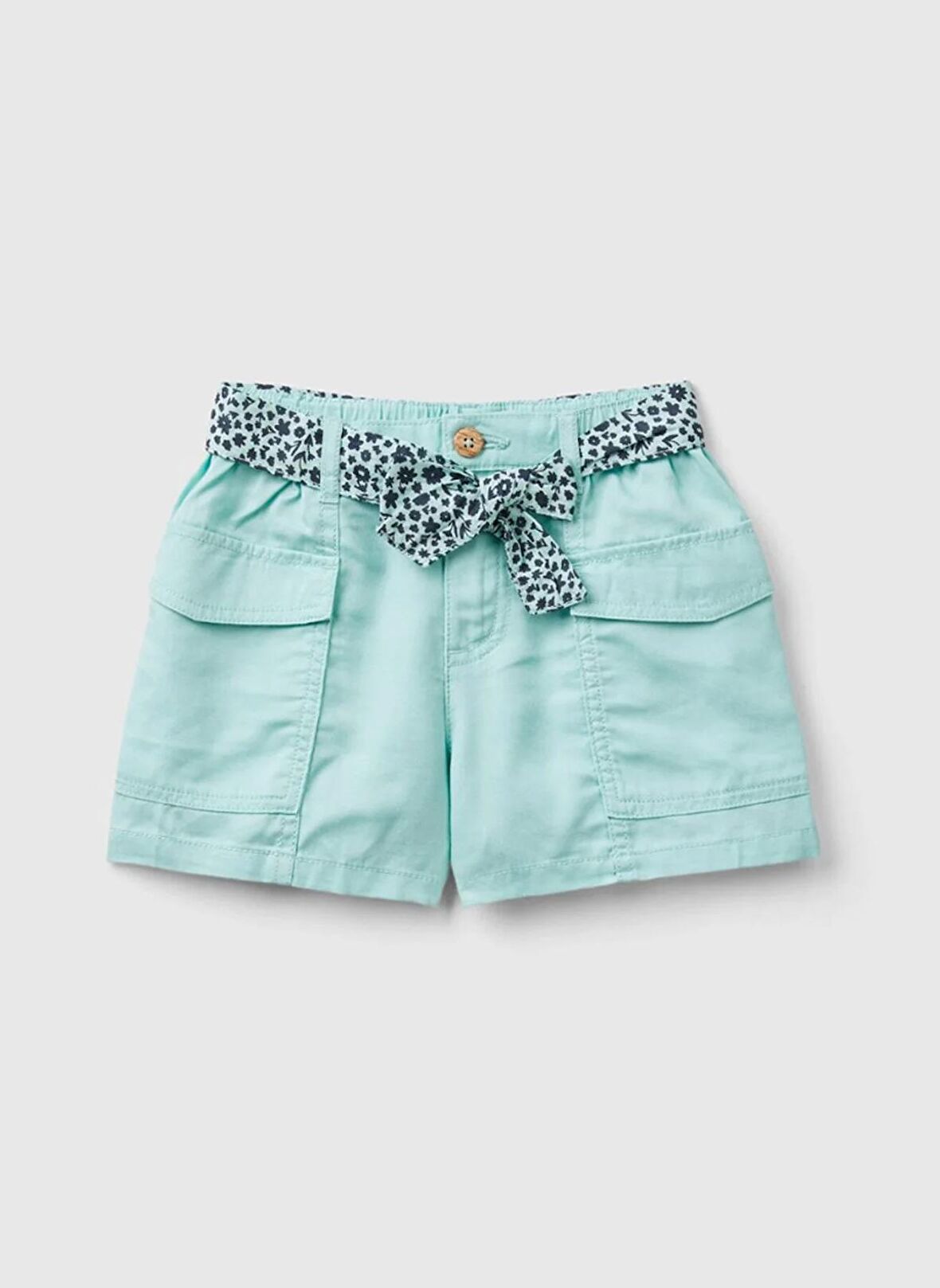 Benetton Normal Su Yeşili Kız Çocuk Şort 4SEXG9023