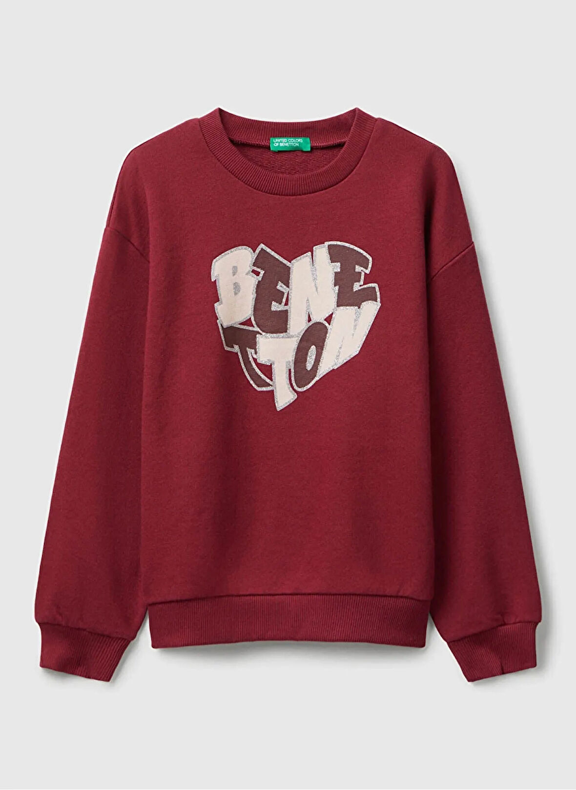 Benetton Baskılı Kız Çocuk Mor - Mavi Sweatshırt 3J68C10Q0