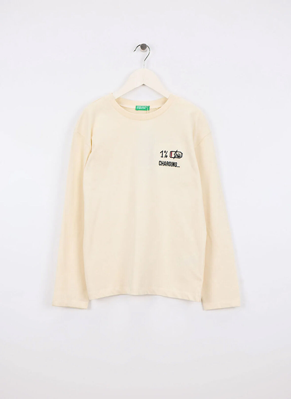 Benetton Baskılı Krem Erkek Çocuk T-Shirt 3EG9C10R9