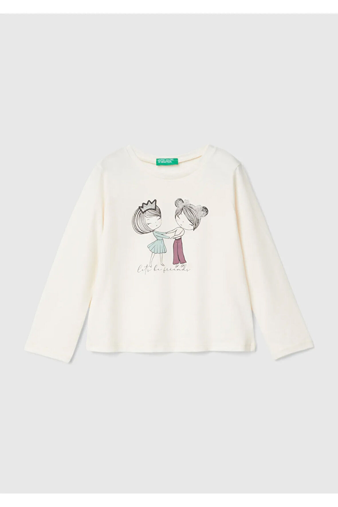 United Colors Of Benetton Kadın / Kız Ekru Tişört (Model Kodu: 3Atng10Ga )