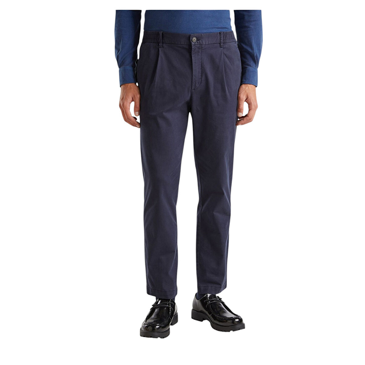 Erkek Pamuk Karışımlı Yanları ve Arkası Cep Detaylı Pantolon