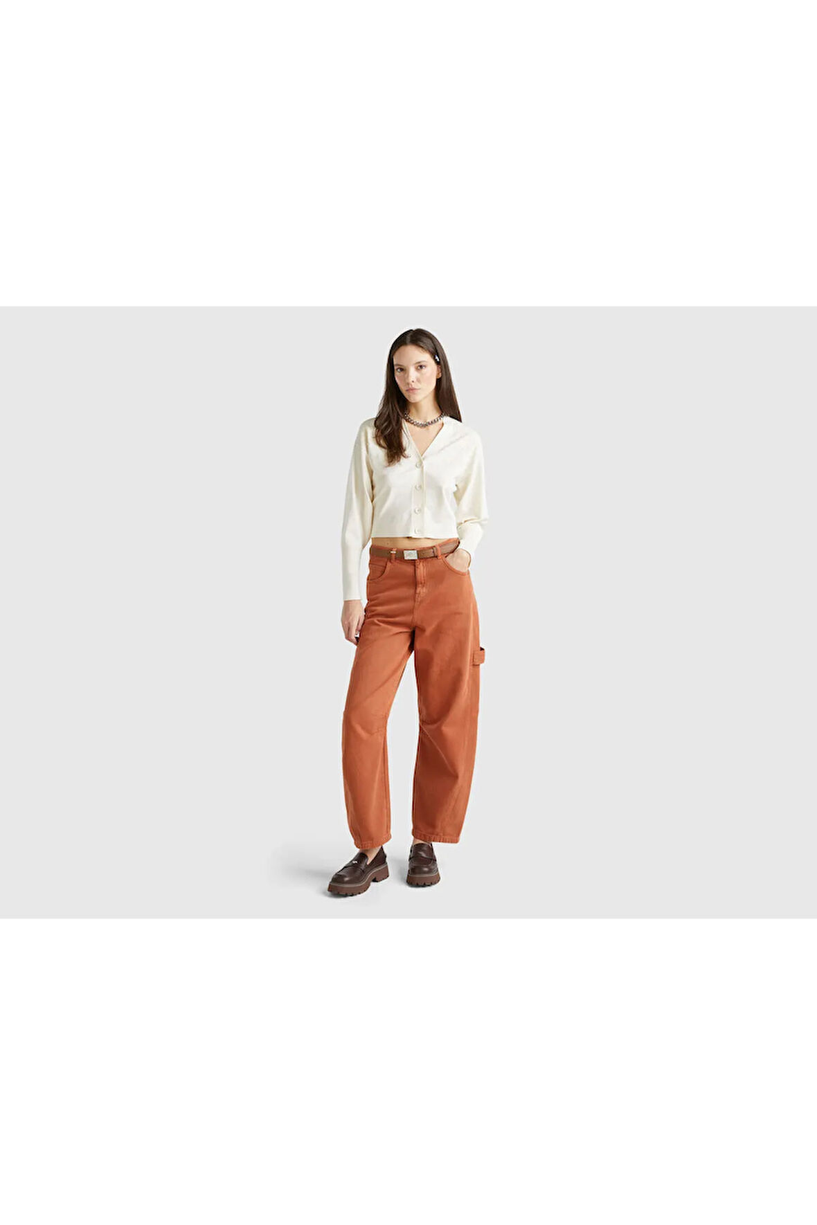 United Colors Of Benetton Kadın / Kız Beyaz Hırka (Model Kodu: 124A17Q3D604K )