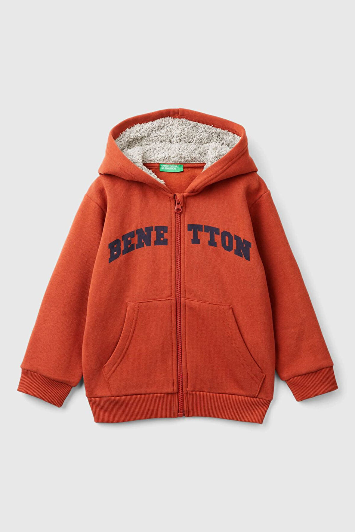 Erkek Bebek Kapüşonlu Sweatshirt - Tuğla Kırmızı | 18-24AY