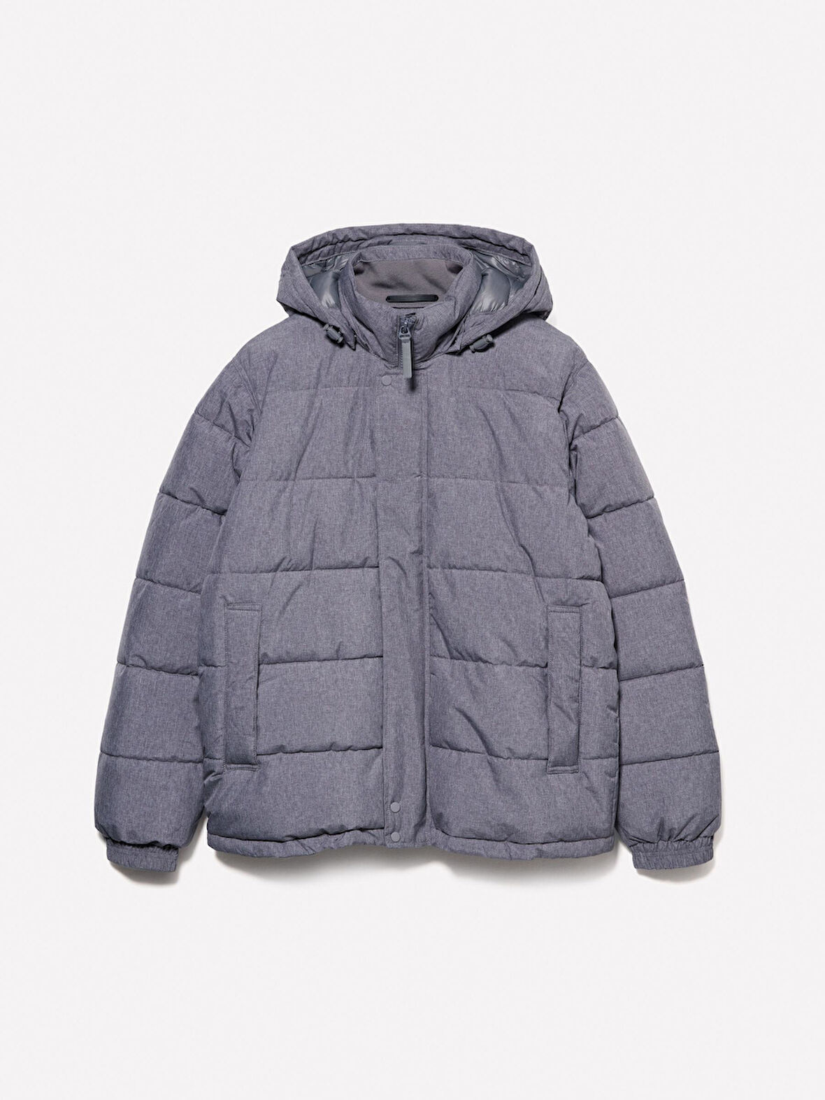 Çıkarılabilir Kapüşonlu Cepli Gizli Fermuarlı Şişme Mont Erkek Siyah Mont - 324A2WYCSN03M